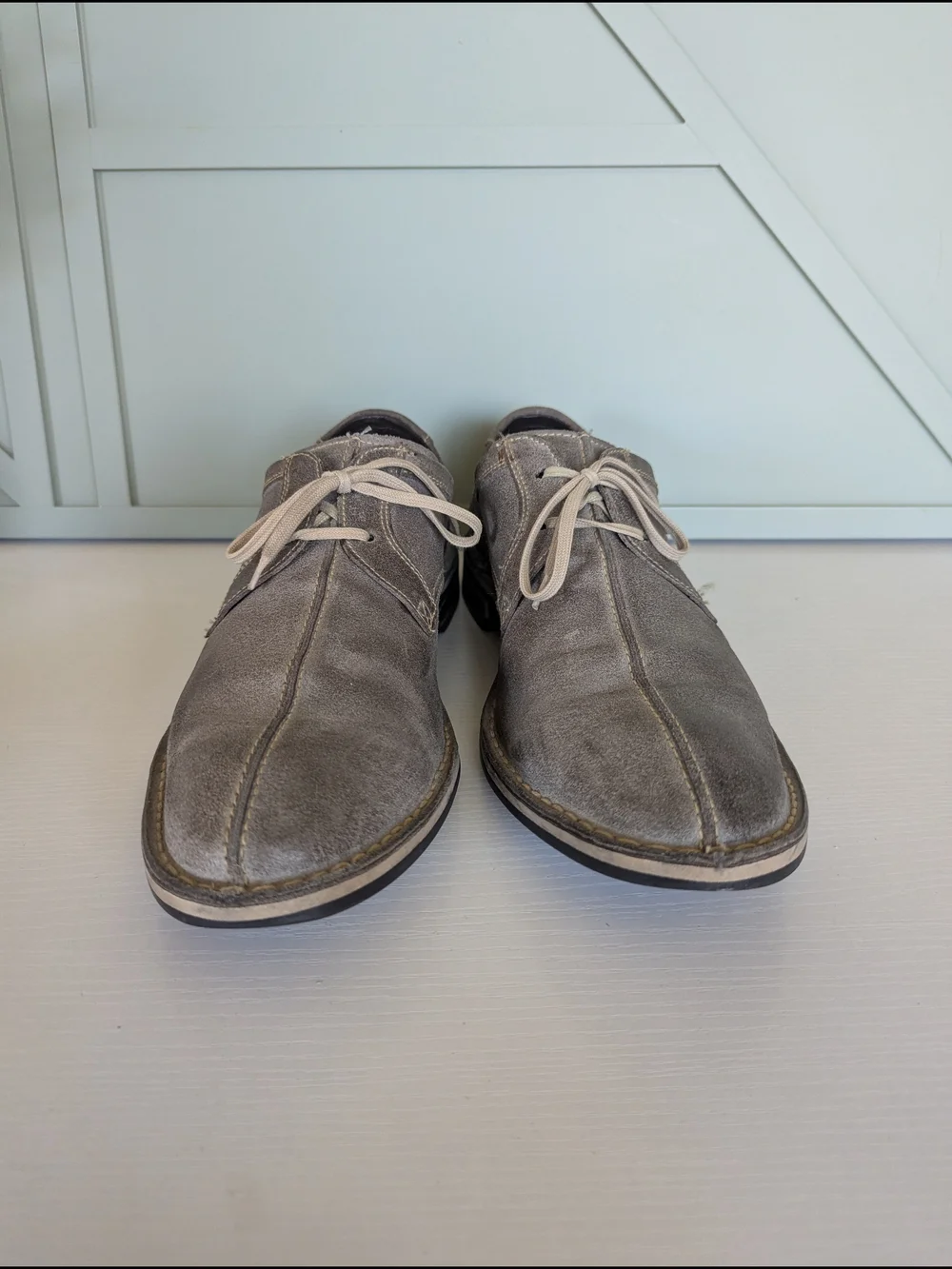 Cole Haan Gray Suede Derby Lace-Up Shoes